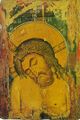 «Христос во гробе», греческая икона, XII век