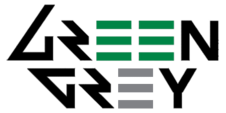 Новый логотип Green Grey с 2013 года, который представляет собой написание названия группы с использование стилизованных зелёных и серых букв E
