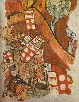 Гильом II де Монкада, виконт Беарна. Фреска конца XIII века, рассказывающая о завоевании Мальорки