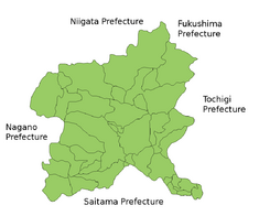 Карта префектуры Гумма