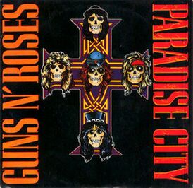 Обложка сингла Guns N’ Roses «Paradise City» (1988)
