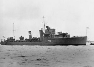 HMS Firedrake на якоре