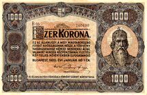 1000 крон 1920 года