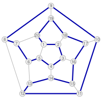Обход вершин на проекции додекаэдра на плоскость