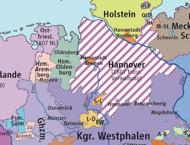 Внизу карты слева отмечено герцогство Аренберг, медиатизированое Францией. Слева вверху — герцогство Аренберг-Моппен.