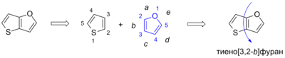 Составление названия тиено[3,2-b]фурана