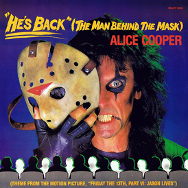 Обложка сингла Элиса Купера «He's Back (The Man Behind The Mask)» (1986)