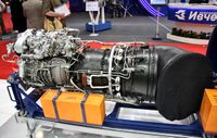 Турбовальный двигатель ВК-2500П/ПС (выходное устройство двигателя закрыто чехлом), HeliRussia-2011.
