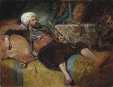 Henri Charles Antoine Baron - Un Turc fume couché (1844).jpg