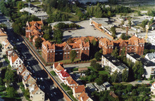 Комплекс Клайпедского университета и межвоенные виллы горожан с птичьего полёта