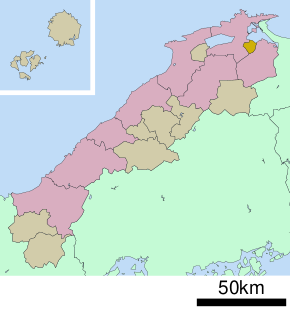 Расположение посёлка Хигасиидзумо в префектуре Симане