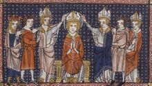 «Хиротония св. Илария», миниатюра XIV века