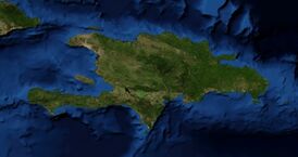 Снимок острова Гаити из NASA World Wind