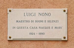 Home of Luigi Nono, Zattere al ponte Longo, Dorsoduro, Venice, Italy -Plaque.jpg