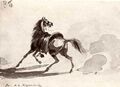Оседланная лошадь. Сепия. 1830-е гг.