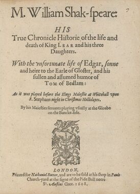Титульная страница первого кварто, изданного в 1608 г.