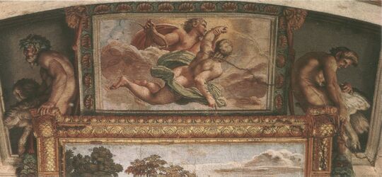 Hyacinth Borne to the Heavens by Apollo with satyrs - Annibale Carracci - 1597 - Farnese Gallery, Rome.jpg