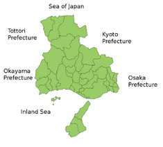 Карта префектуры Хиого