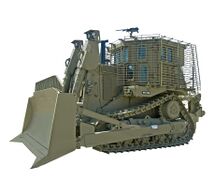 Бронированный бульдозер Caterpillar D9R, используемый Армией обороны Израиля