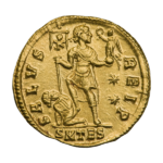 Валент II. (ок. 364–367 гг.). На шаре в руке Валента[15]