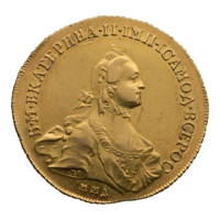 Аверс 10 рублей 1762 года (литеры «∙T∙I∙»)