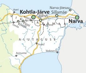 Алутагузе на карте Ида-Вируского уезда