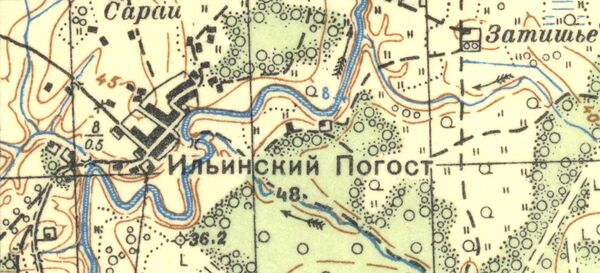 План деревни Ильинский Погост. 1937 год