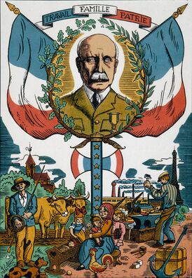 Петен на пропагандистском плакате «Национальной революции»