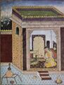 «Женщина с попугаем», Индия, 1580—1585 гг.