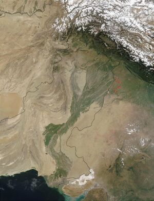 Спутниковый снимок бассейна Инда