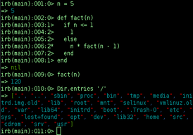 Скриншот программы Interactive Ruby Shell