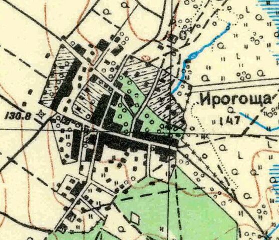 План деревни Ирогощи. 1930 год