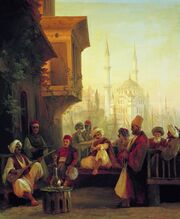 Ivan Constantinovich Aivazovsky - Coffee-house by the Ortaköy Mosque in Constantinople.JPG