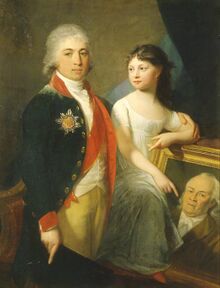 Иван Матвеевич Муравьев с дочерью Елизаветой и портретом отца