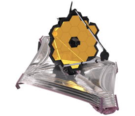 3D-модель космического телескопа Джеймса Уэбба с полностью развёрнутыми компонентами