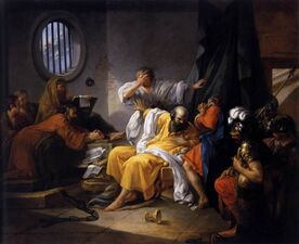 «Смерть Сократа» Жак Филипп Жозеф де Сен-Кантен, 1762 год. Школа изящных искусств, Париж, Франция