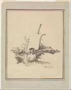 Ж. де Лажу. Корабль-рокайль. Из серии «Новая коллекция различных картушей». 1734. Бумага, тушь, перо, кисть