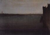 Ноктюрн в сером и золотом — Вестминстерский мост. 1874. Масло, холст.