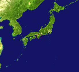Полуостров Кии на спутниковом снимке Японии