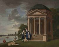 Дэвид Гаррик и его жена в храме Шекспира в Хэмптоне, ок. 1762.