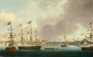 Спуск на воду, 1778. HMS Alexander ещё на стапеле