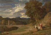 John White Abbott An Italianate Landscape, oil, 1800