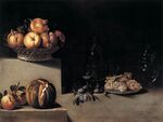 Хуан ван дер Амен Натюрморт с фруктами и стеклянными предметами (1626)