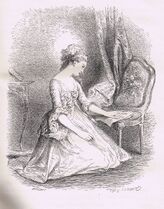 Юлия читает письмо Сен-Прё. Немецкое издание 1840 года