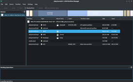 Скриншот программы KDE Partition Manager