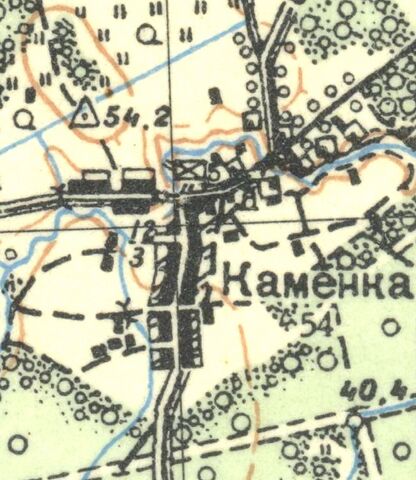План деревни Каменка. 1939 год