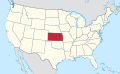 Канзас на карте США