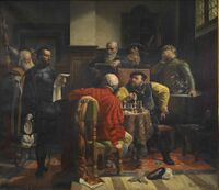 Карл Свобода. Оглашение смертного приговора курфюрсту Иоганну Фридриху Саксонскому (1503—1554) в 1547 году. 1858