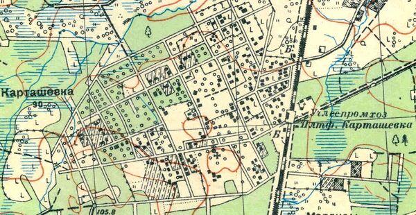 План дачного посёлка Карташевка. 1931 год