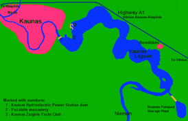 Схема Каунасского водохранилища